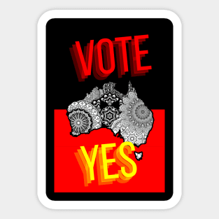 Vote Yes To The Voice Indigenous Voice To Parliament Contrast Colors Faded Text Sticker